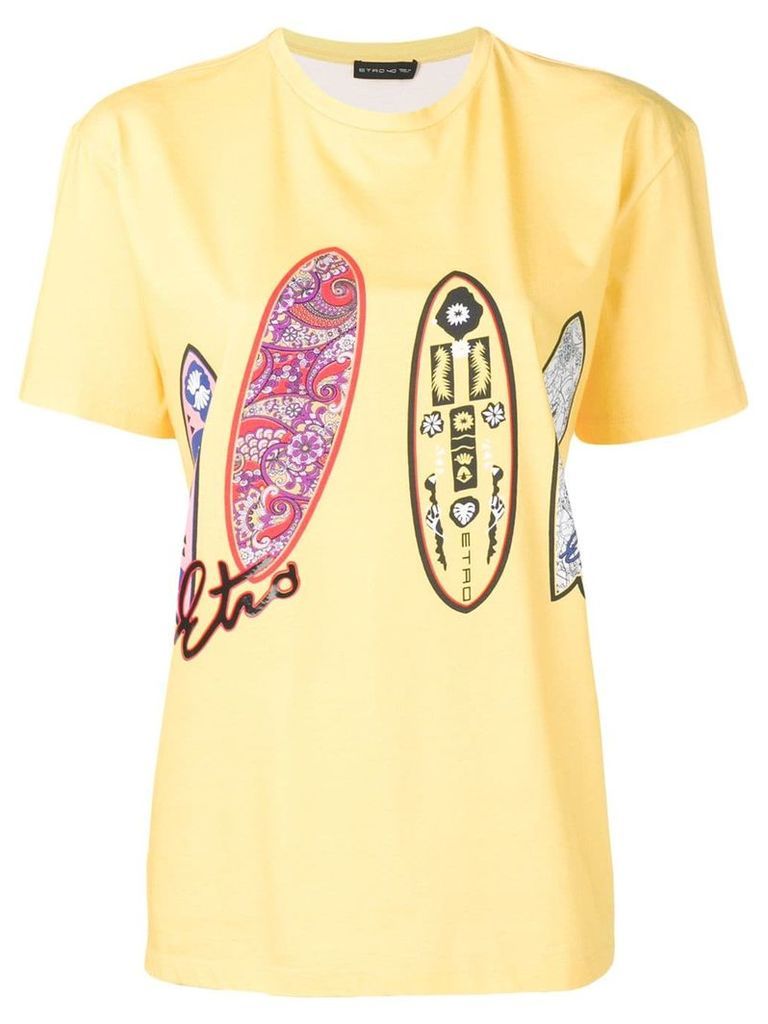 Etro Surfboard print T-shirt - Yellow