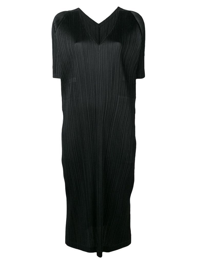 Pleats Please Issey Miyake short-sleeve pleated dress - Black