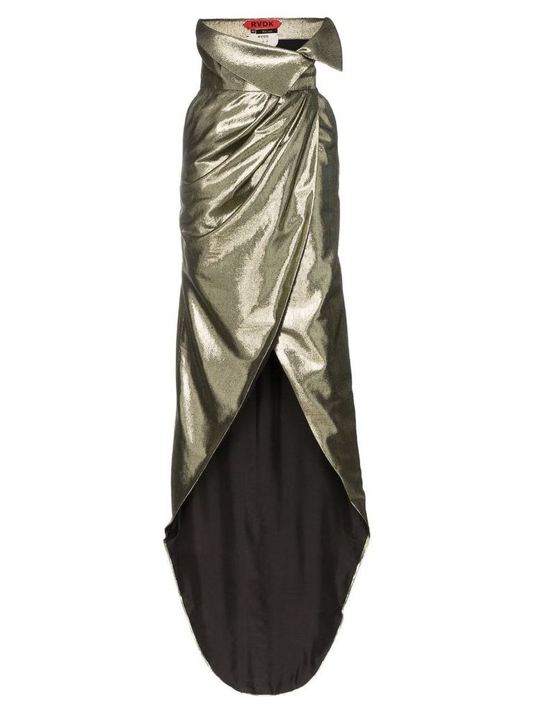 Ronald Van Der Kemp high-waisted silk-lurex blend wrap skirt -