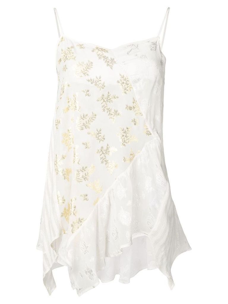 Semicouture floral sleeveless top - White