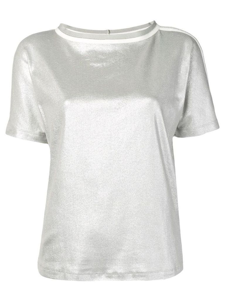Fabiana Filippi white trim T-shirt - Silver