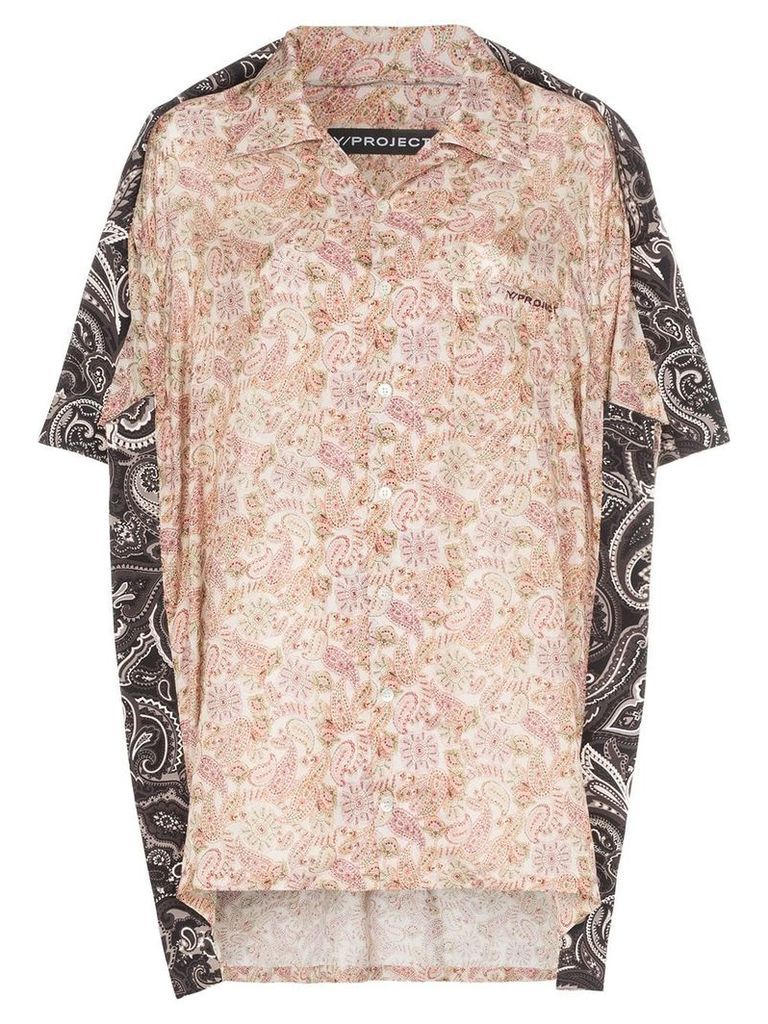 Y/Project oversized two-tone paisley print silk and cotton shirt -