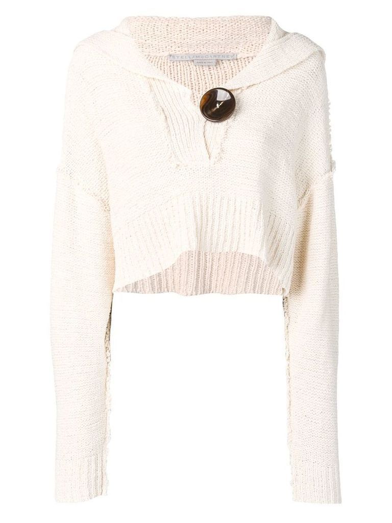 Stella McCartney cropped knitted jumper - White