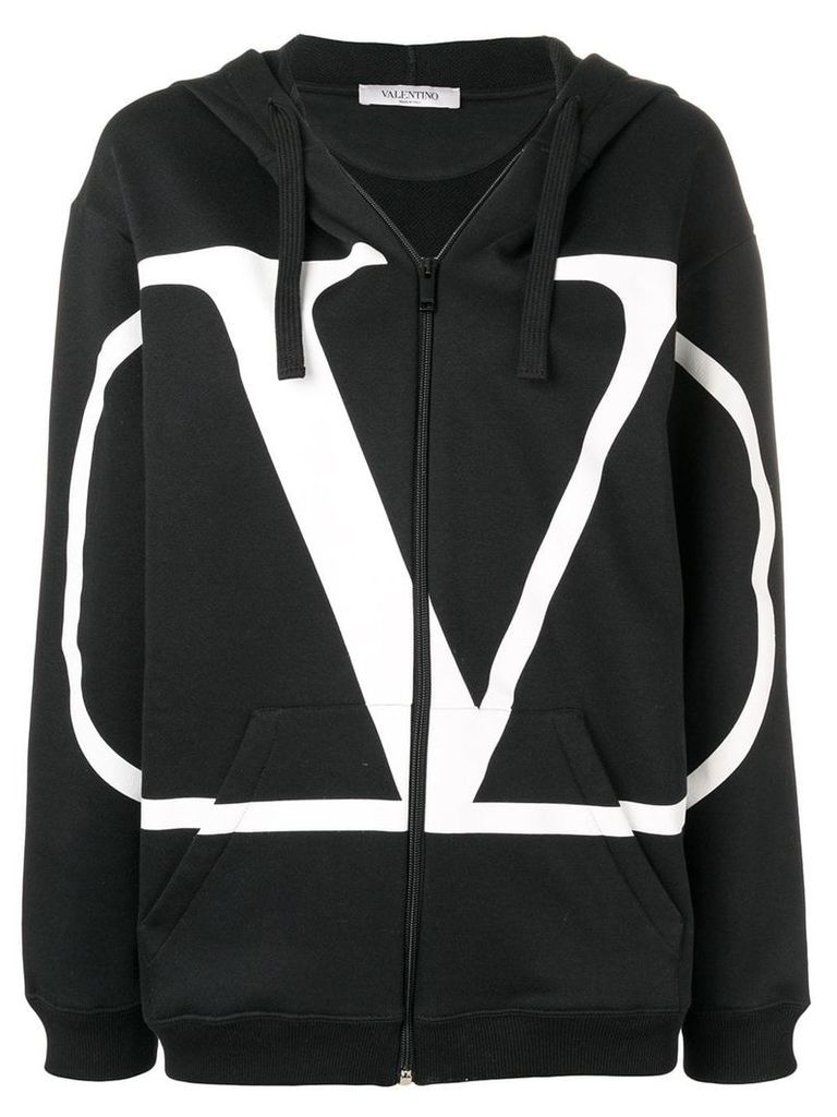 Valentino VLOGO zipped hoodie - Black
