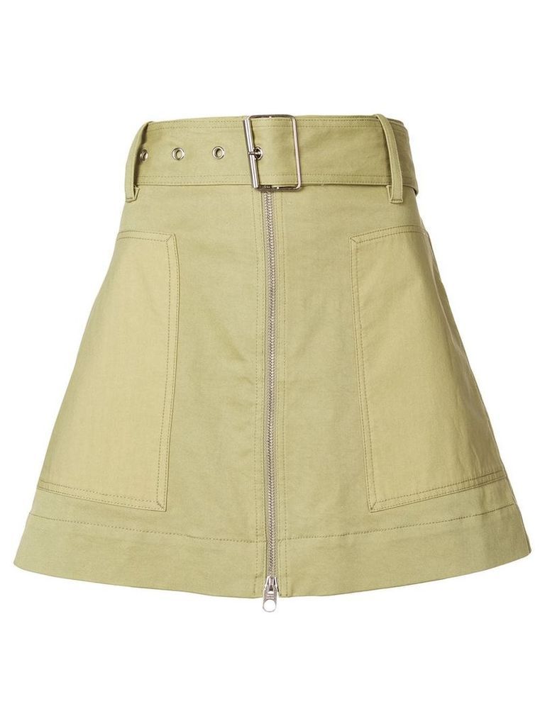 Proenza Schouler White Label PSWL Belted Zip Skirt - Green