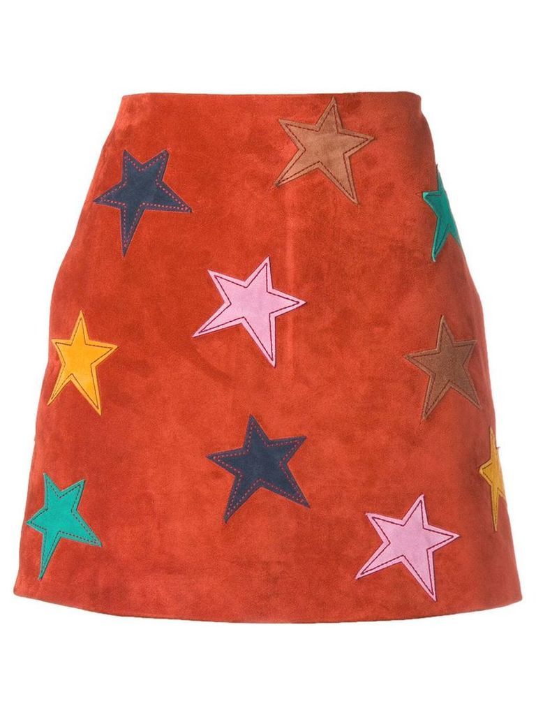 Saint Laurent star patch mini skirt - Red