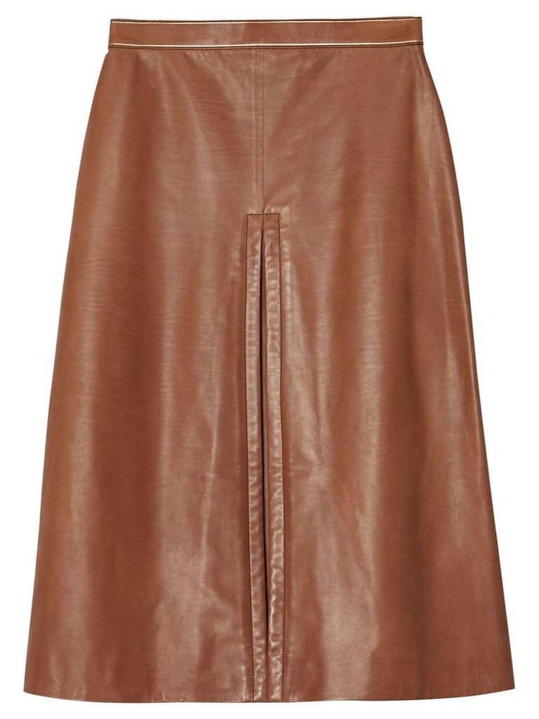Burberry box pleat mid-length skirt - Brown