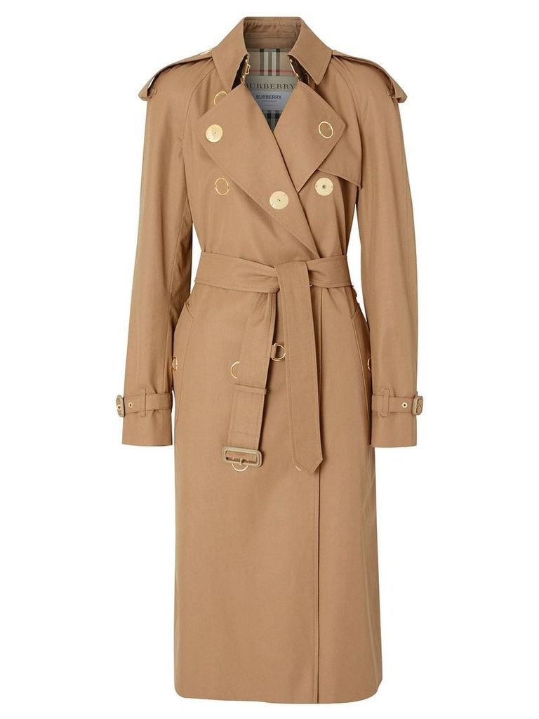 Burberry press-stud detail cotton trench coat - Brown
