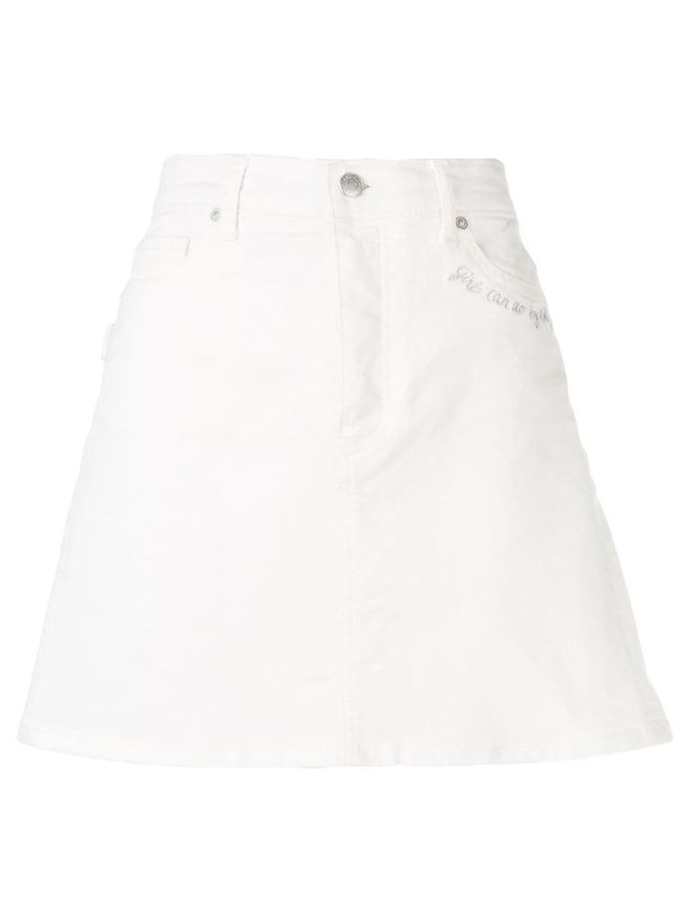 Zadig & Voltaire embroidered denim skirt - White