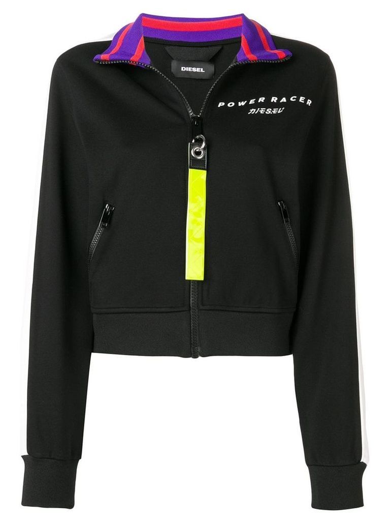 Diesel colour-block zipped sweatshirt - Black