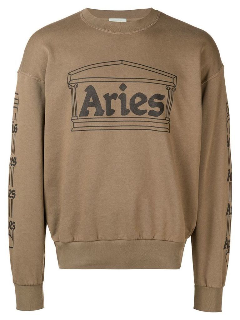 Aries logo print sweatshirt - Green