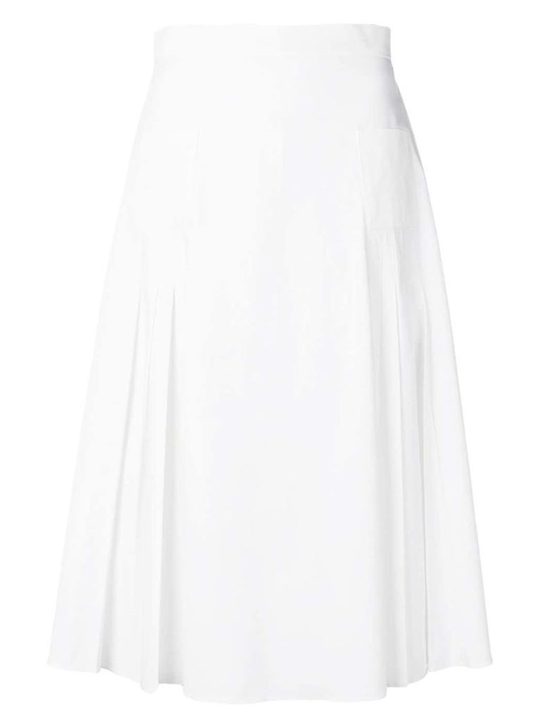 Rochas high waisted pleated skirt - White