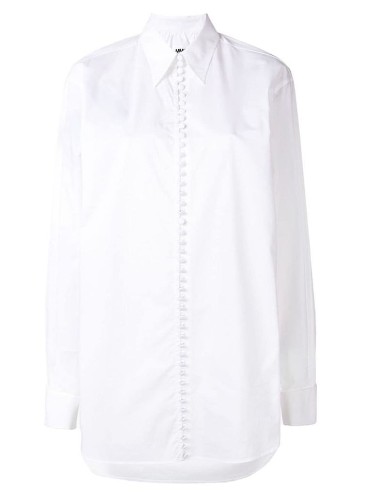 MM6 Maison Margiela buttoned graphic shirt - White