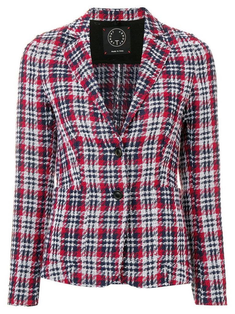 T Jacket plaid fitted blazer - Red
