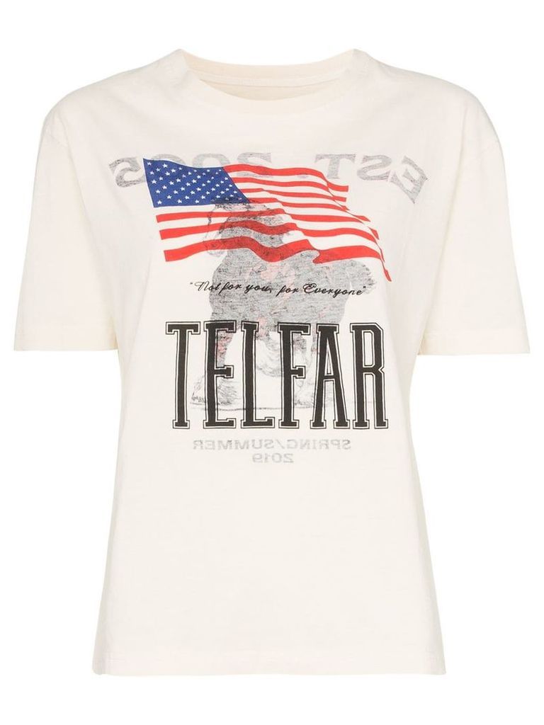 Telfar Simple Tour boxy fit short-sleeved cotton T-shirt - NEUTRALS
