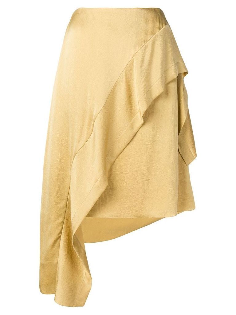 Nina Ricci asymmetric ruffled skirt - Neutrals