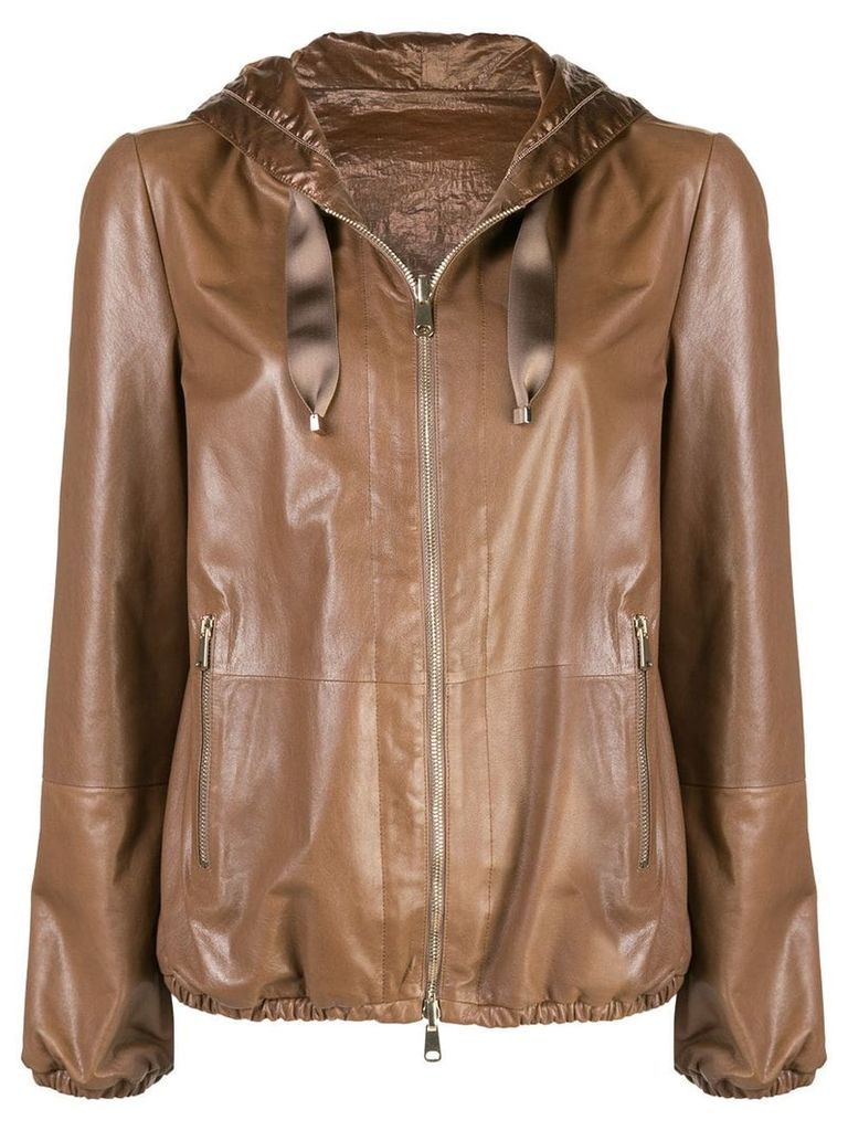 Brunello Cucinelli zipped-up jacket - Brown