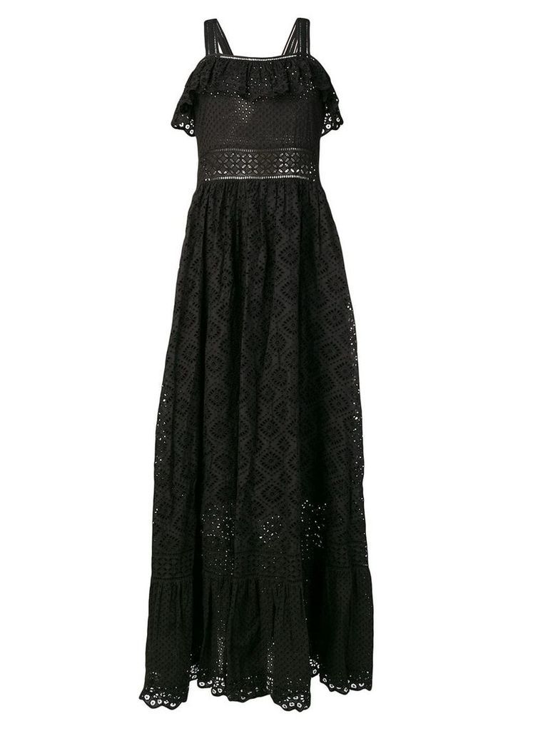 Twin-Set embroidered maxi dress - Black