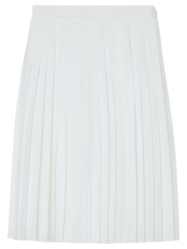 Burberry Silk-lined Pleated Skirt - White