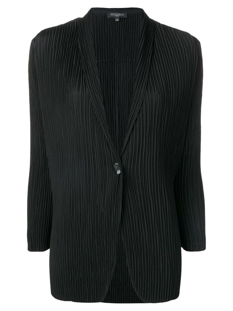 Antonelli V-neck pleated blazer - Black