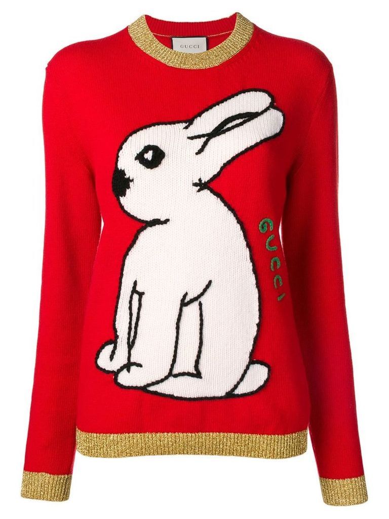 Gucci rabbit embroidered sweater