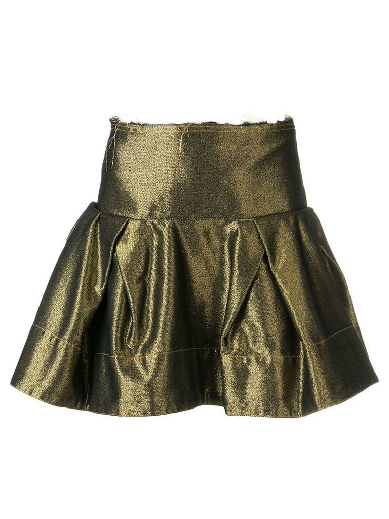 Marques'Almeida metallic ruffled denim skirt - GOLD