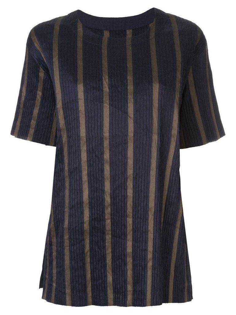 Uma Wang striped short-sleeve top - Blue