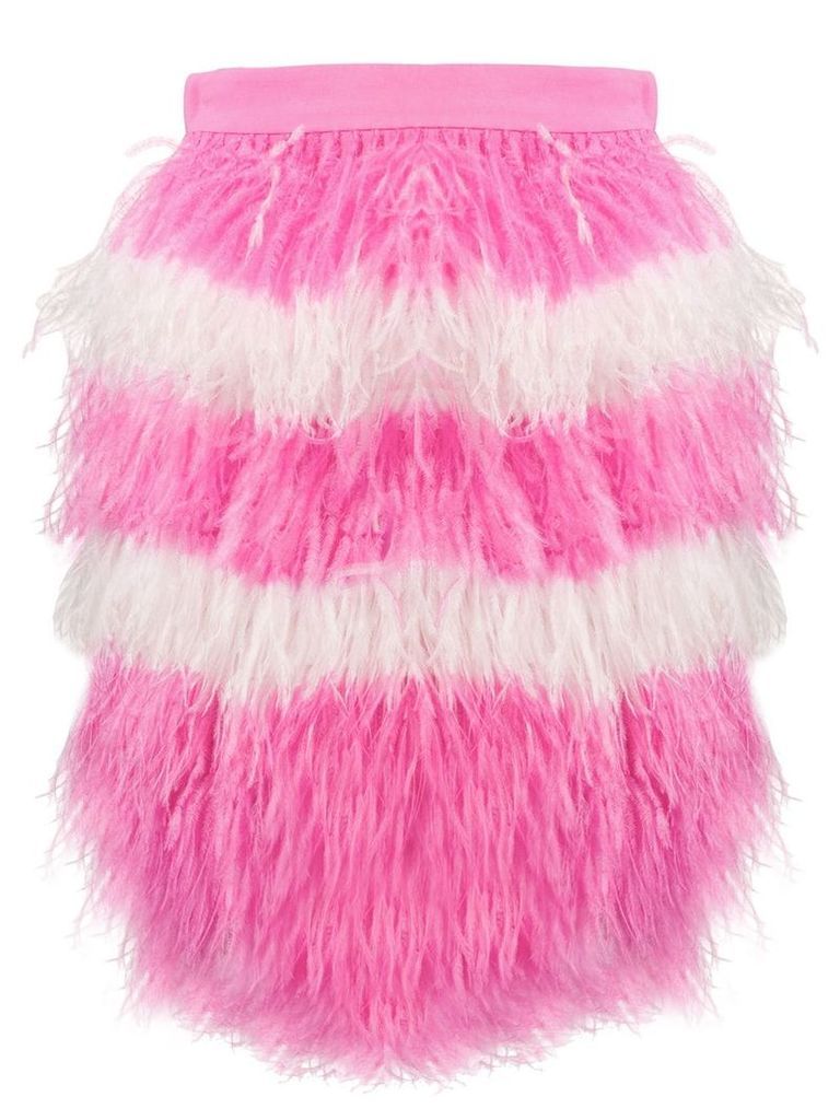 MSGM two tone feathered skirt - PINK