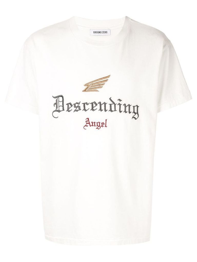 Ground Zero Descending Angel embroidered T-shirt - White