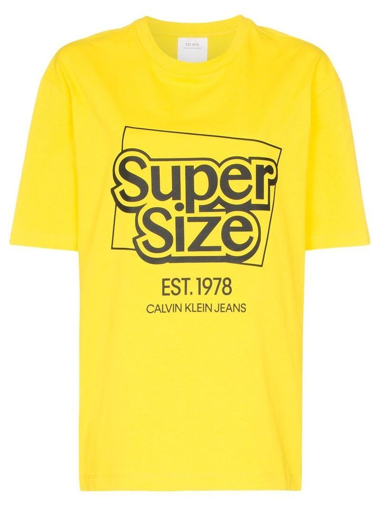 Calvin Klein Jeans Est. 1978 supersize me logo cotton T-shirt - Yellow