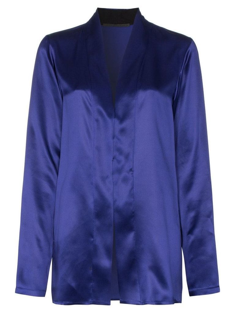 Haider Ackermann shawl collar silk-satin blouse - Blue
