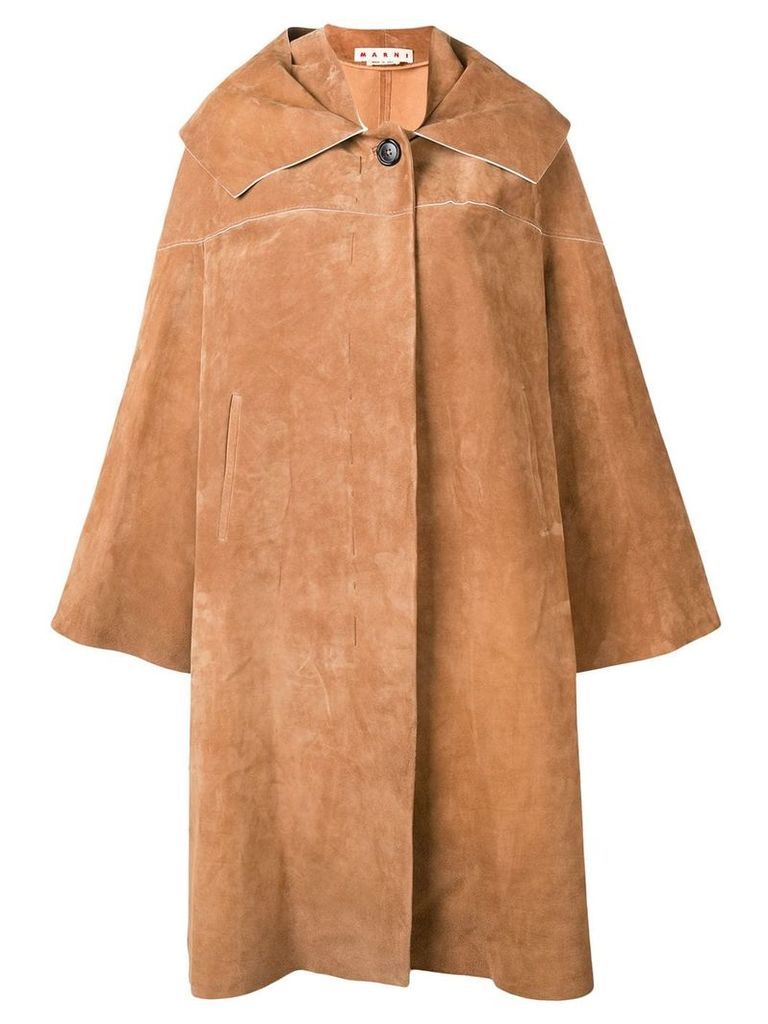 Marni oversized collar coat - Brown