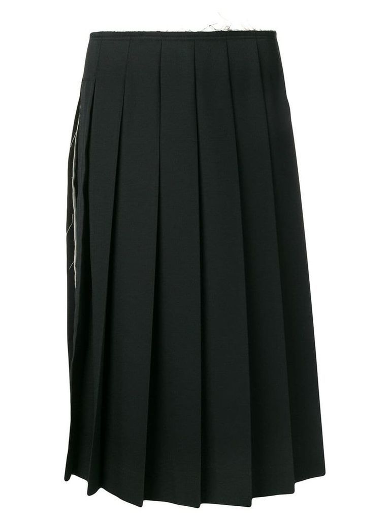 Comme Des Garçons frayed waist pleated skirt - Black