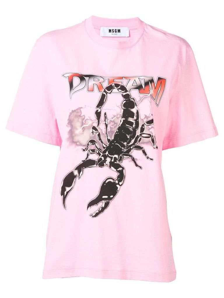 MSGM Dream scorpion print T-shirt - PINK