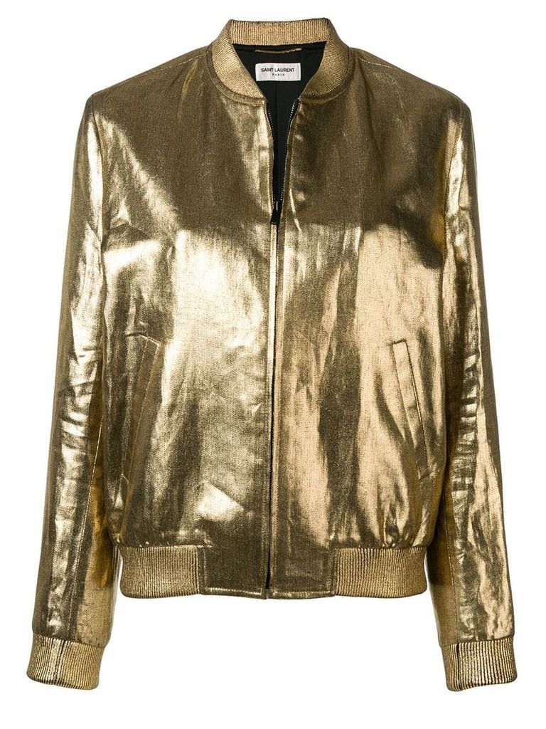 Saint Laurent metallic bomber jacket - GOLD