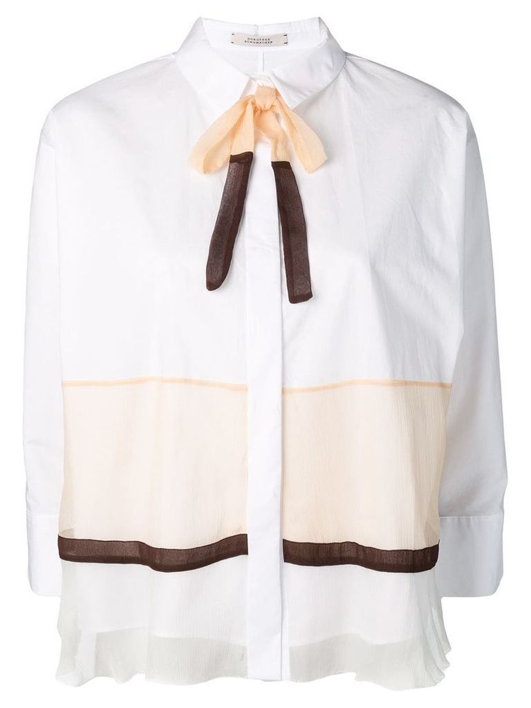 Dorothee Schumacher colour-block fitted shirt - White