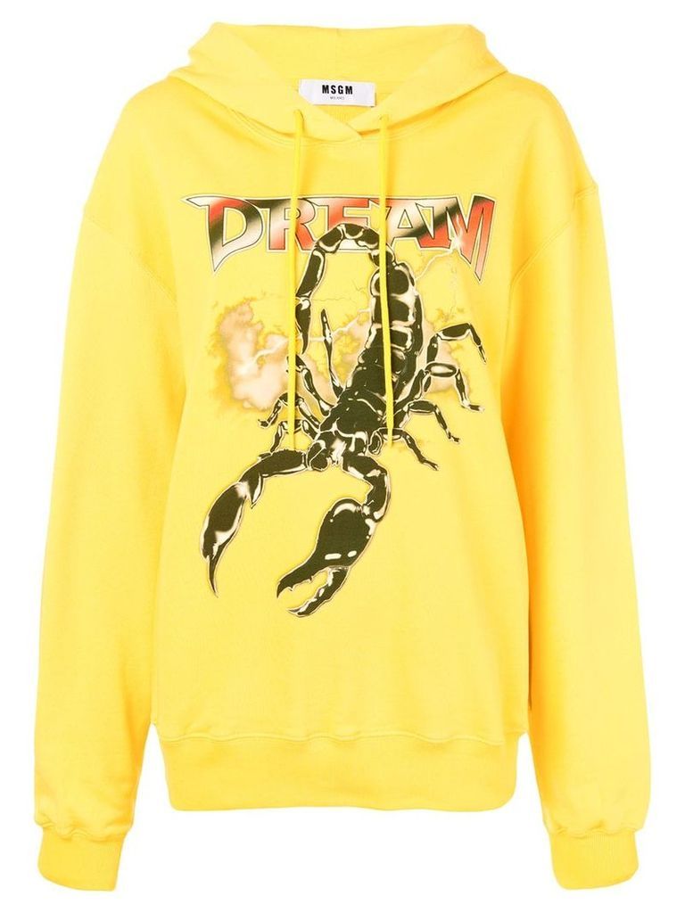 MSGM scorpion print hoodie - Yellow