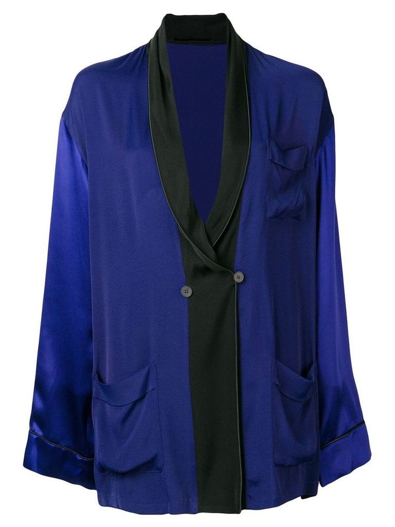 Haider Ackermann oversized shawl lapel blazer - Blue