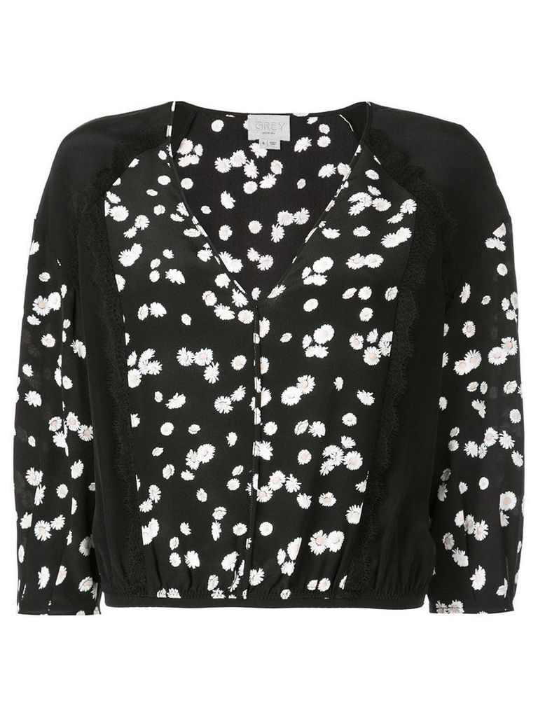 Jason Wu floral cropped blouse - Black