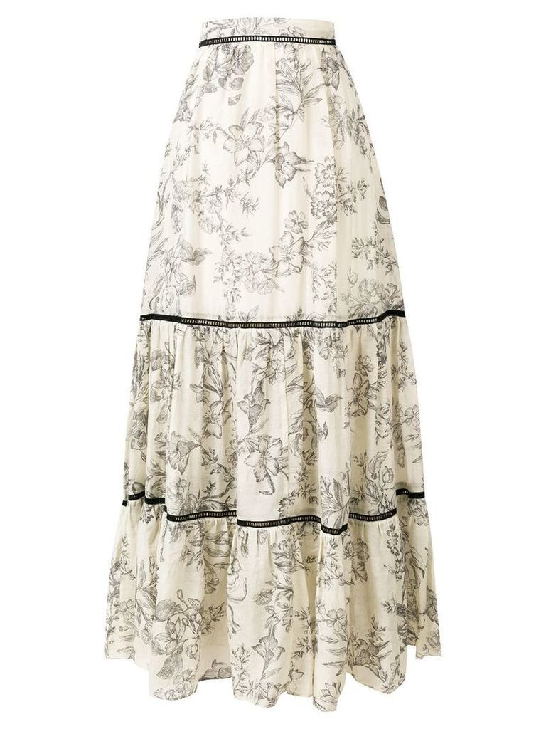 Twin-Set floral print maxi skirt - NEUTRALS