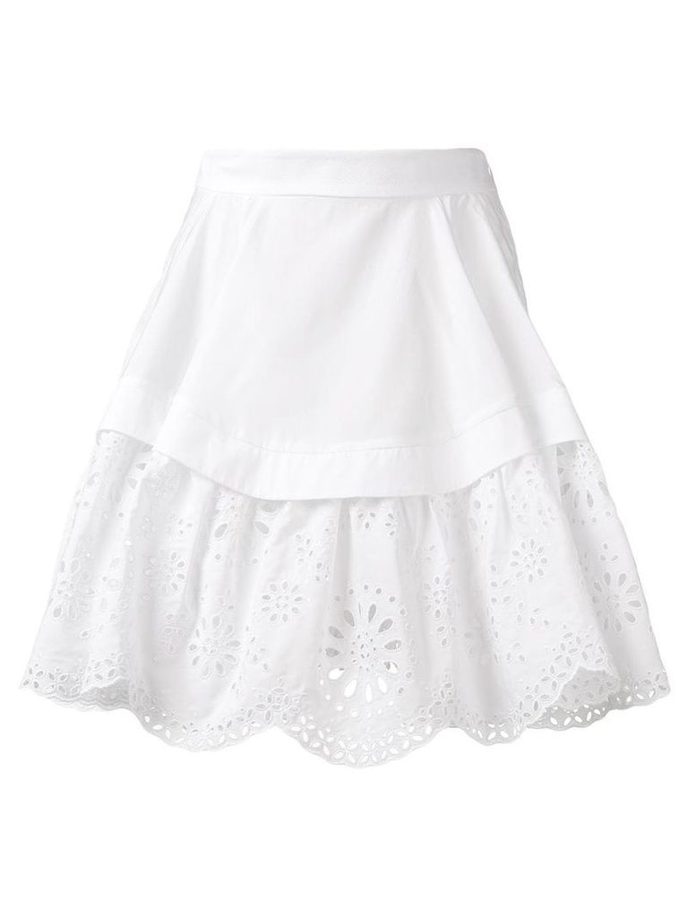 Alexander McQueen broderie anglaise layer skirt - White
