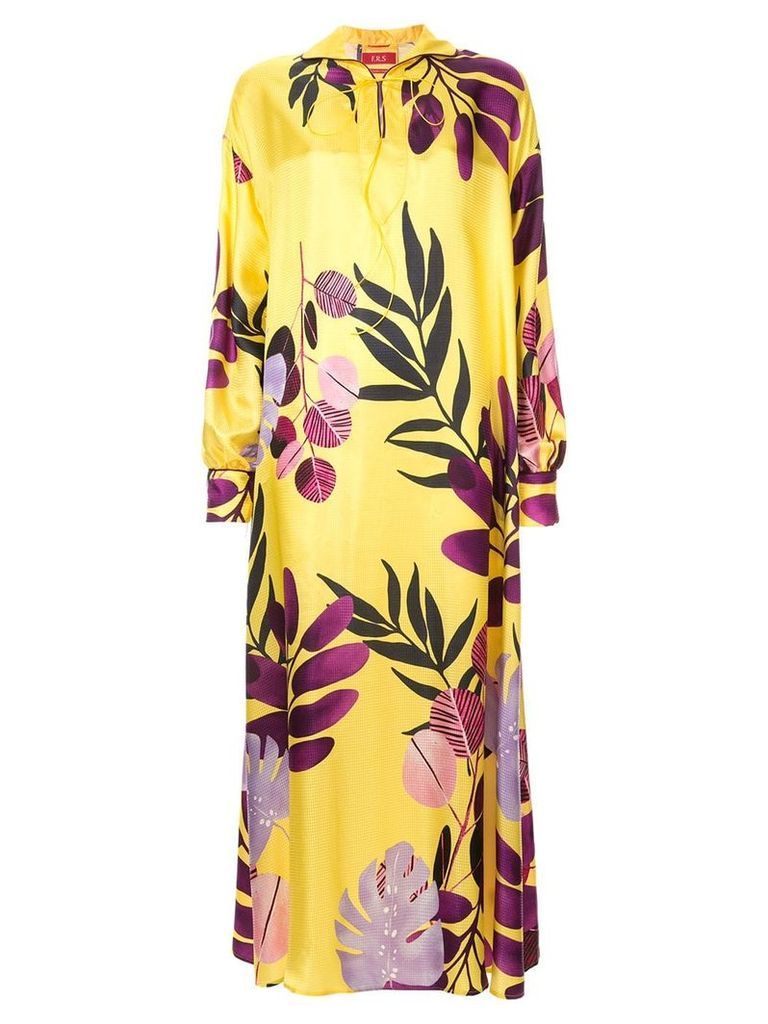 F.R.S For Restless Sleepers floral satin shirt dress - Yellow
