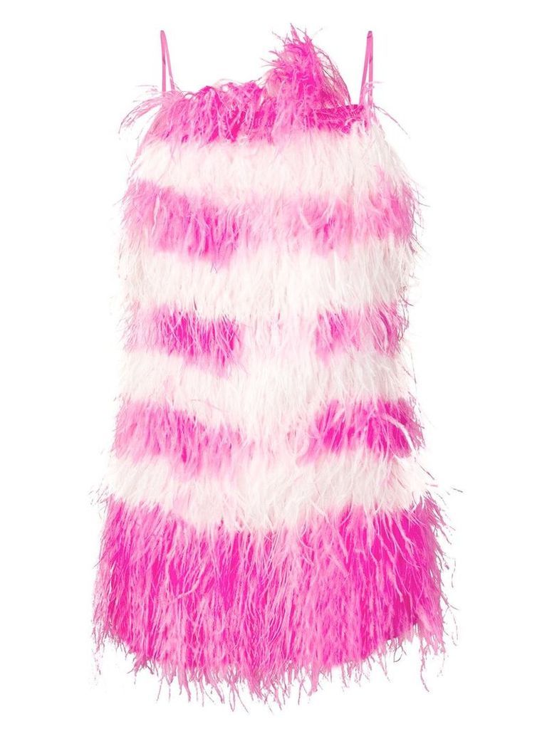 MSGM feather fringe mini dress - Pink