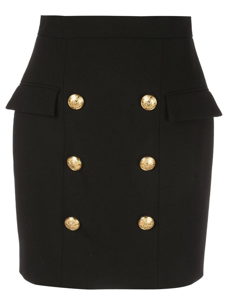 Balmain button front fitted skirt - Black