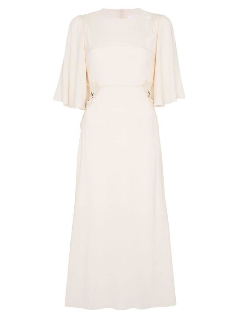 See By Chloé Lace panel midi dress - NEUTRALS