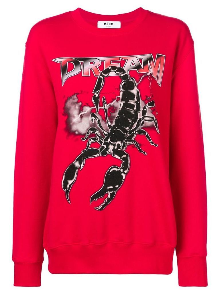 MSGM red graphic sweater