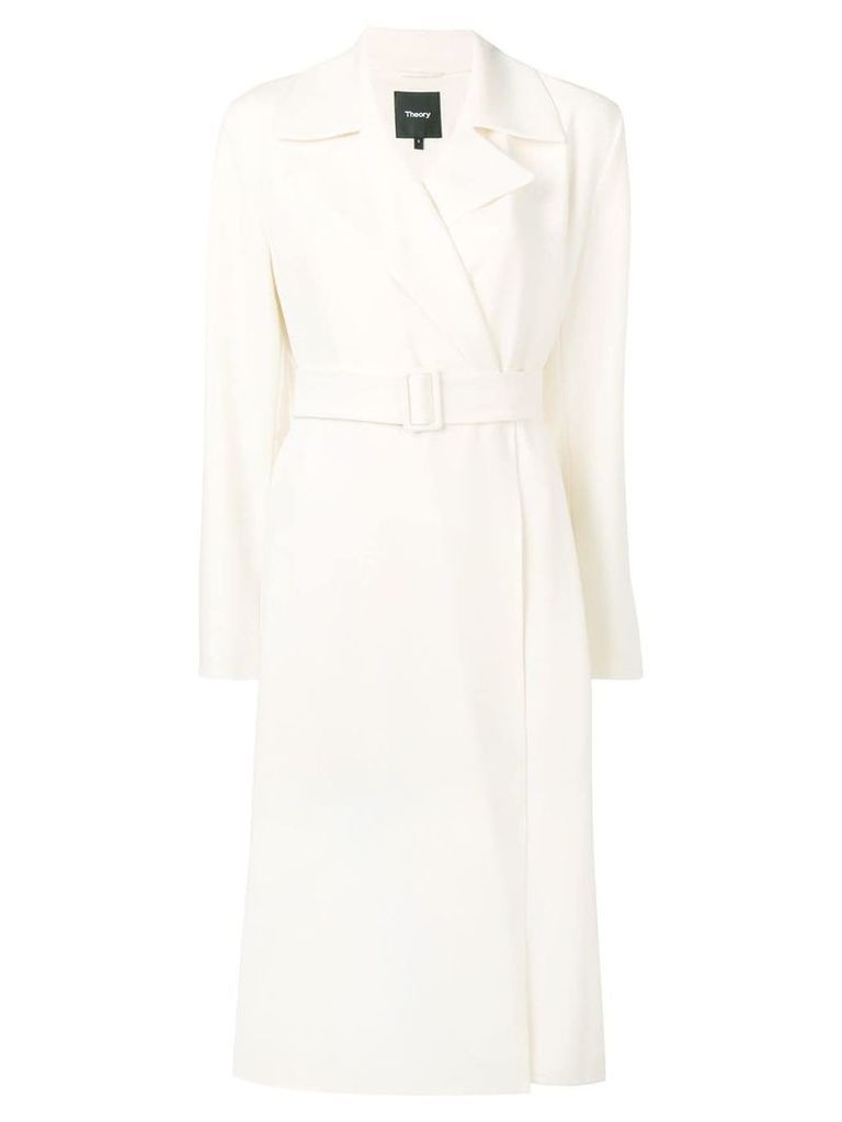 Theory belted fitted coat - White