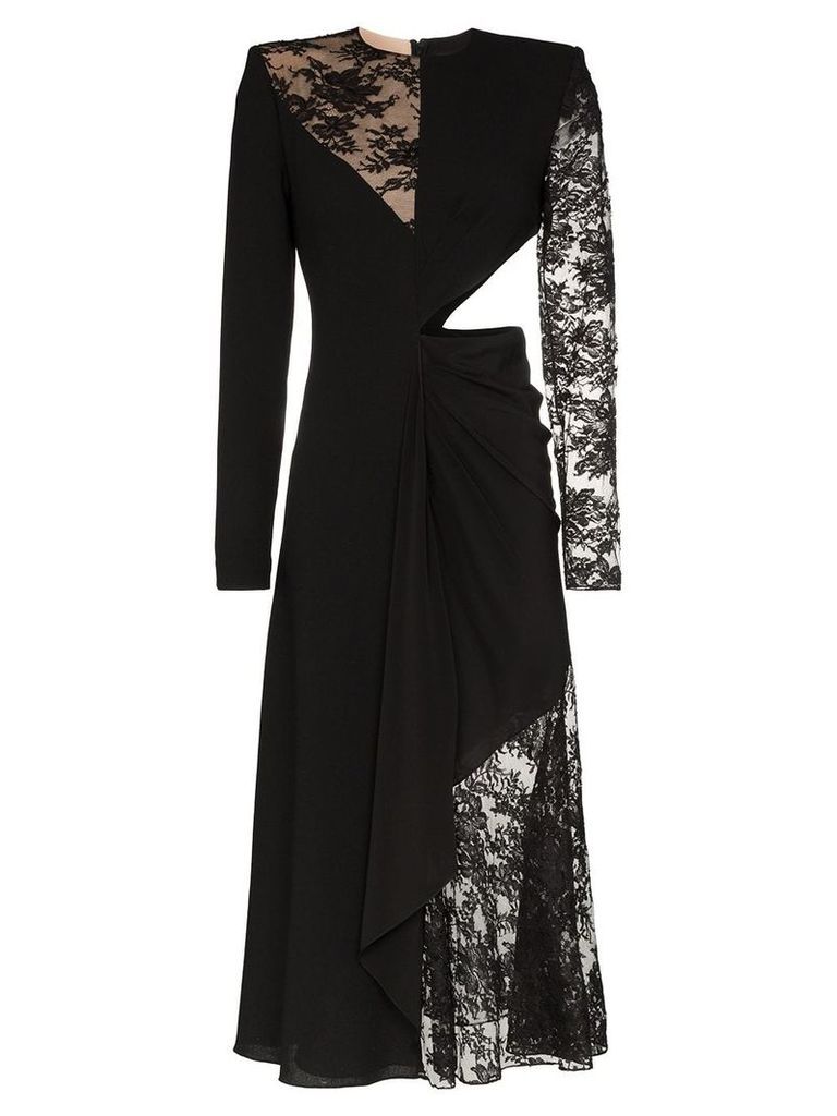 Givenchy lace insert cut out midi dress - Black