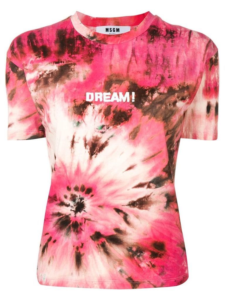 MSGM Dream print tie-dye T-shirt - PINK