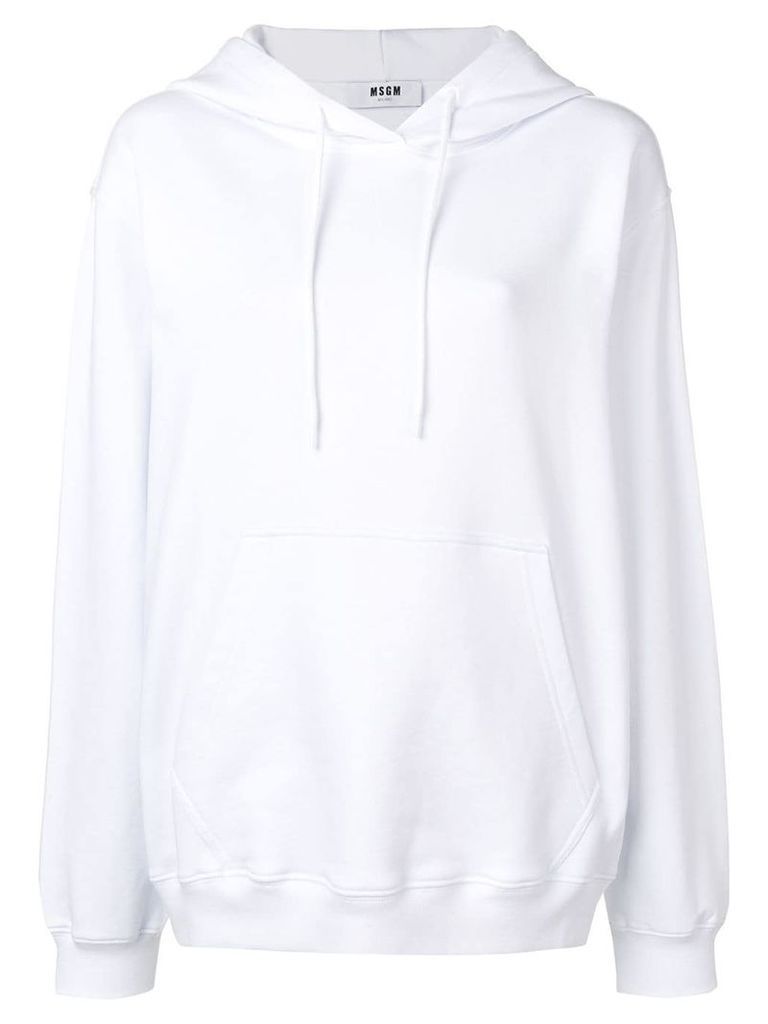 MSGM logo print hoodie - White